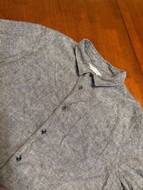 Outerknown Camp Shirt Mens XL Hemp Blend Casual Pocket Button Up Short Sleeve